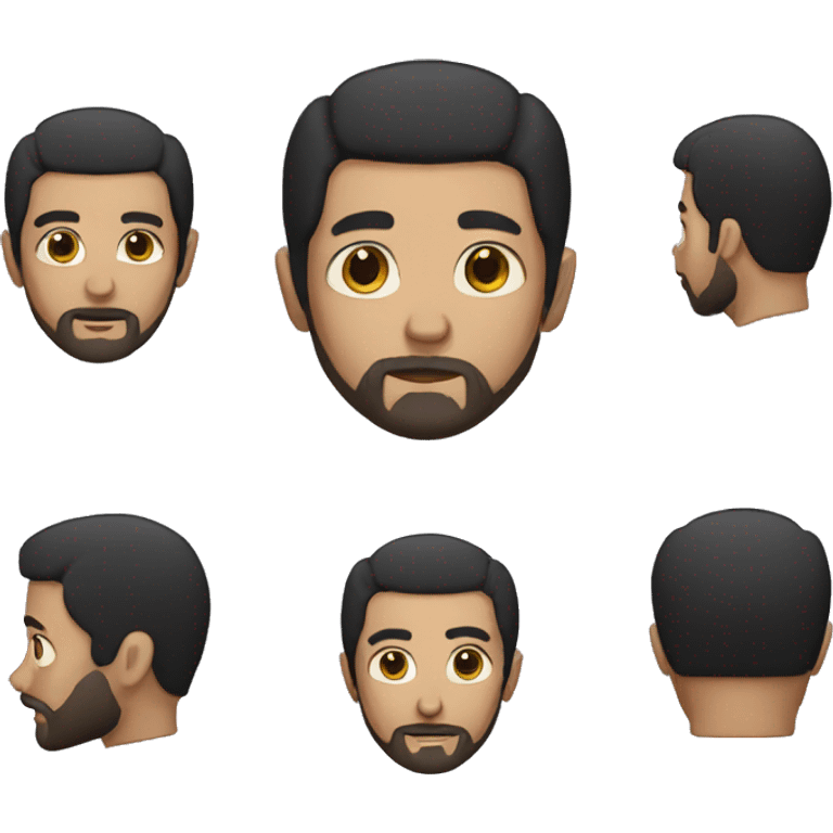 full Man with short black hair and circle beard emoji