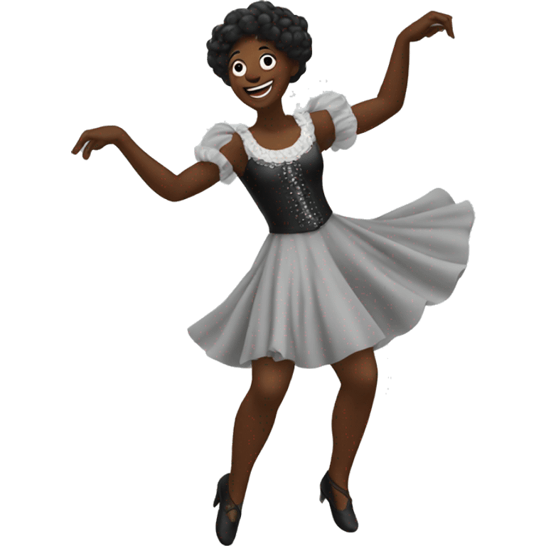 A black Wien dancing emoji