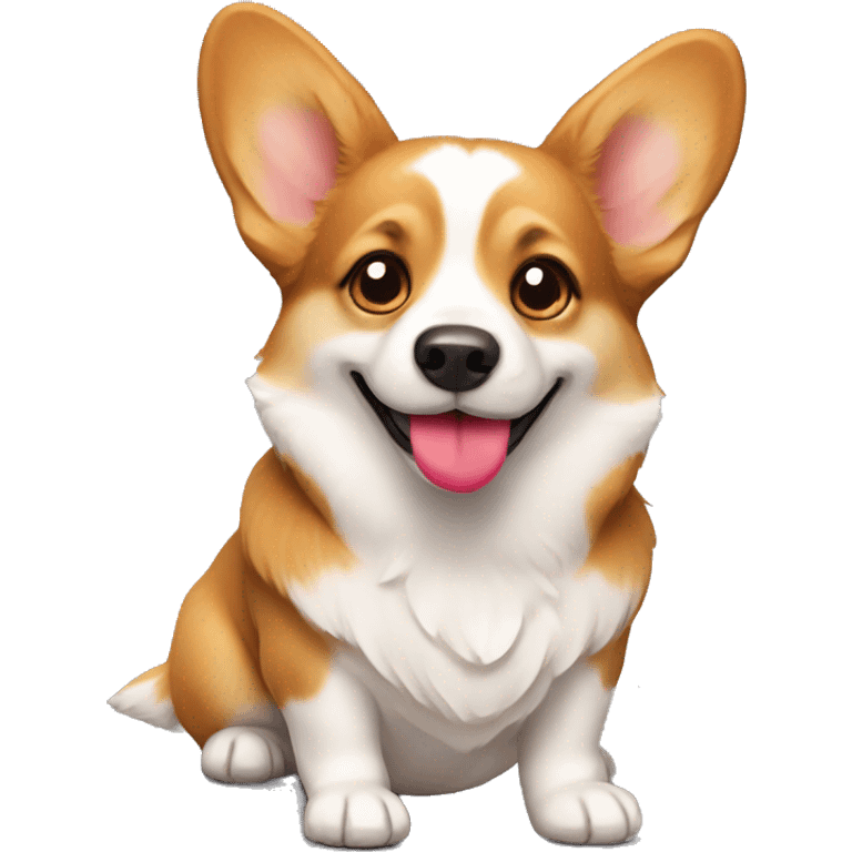 Corgi dog with a heart emoji