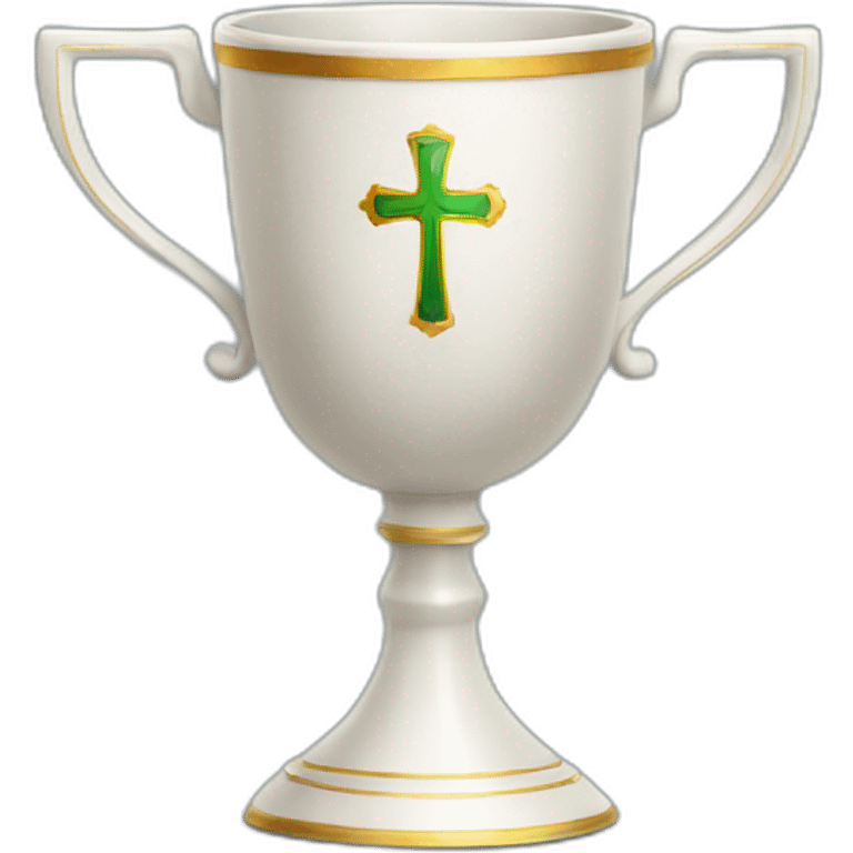 royal empty Christian cup for the winner with a cross emoji