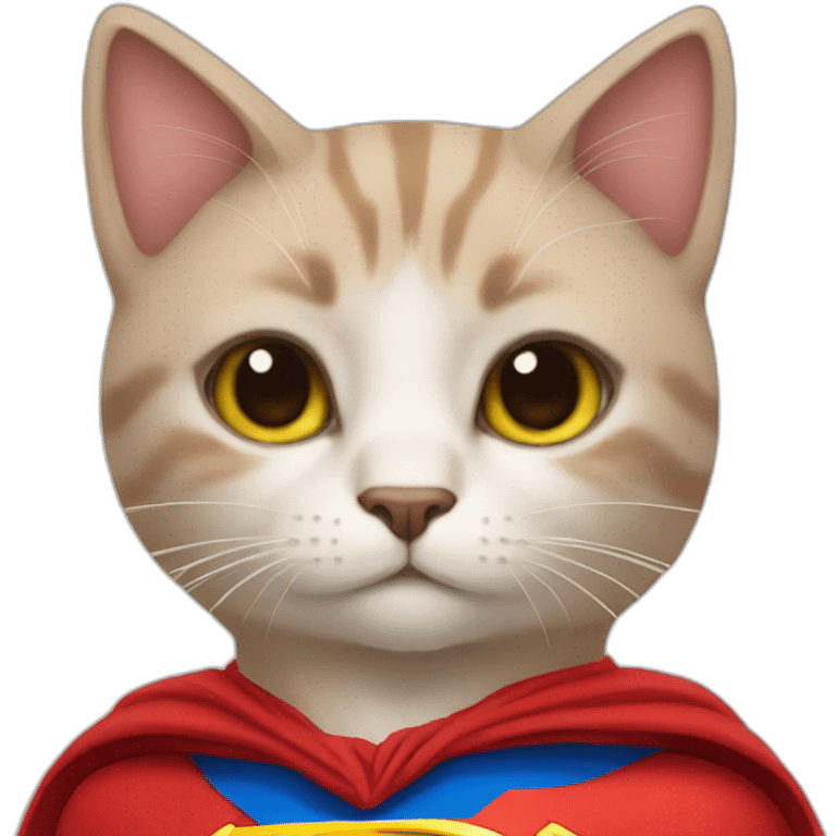 A cat in red superman dress emoji