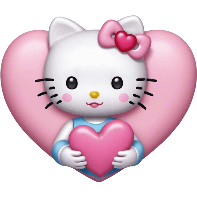 hello kitty holding pink heart emoji