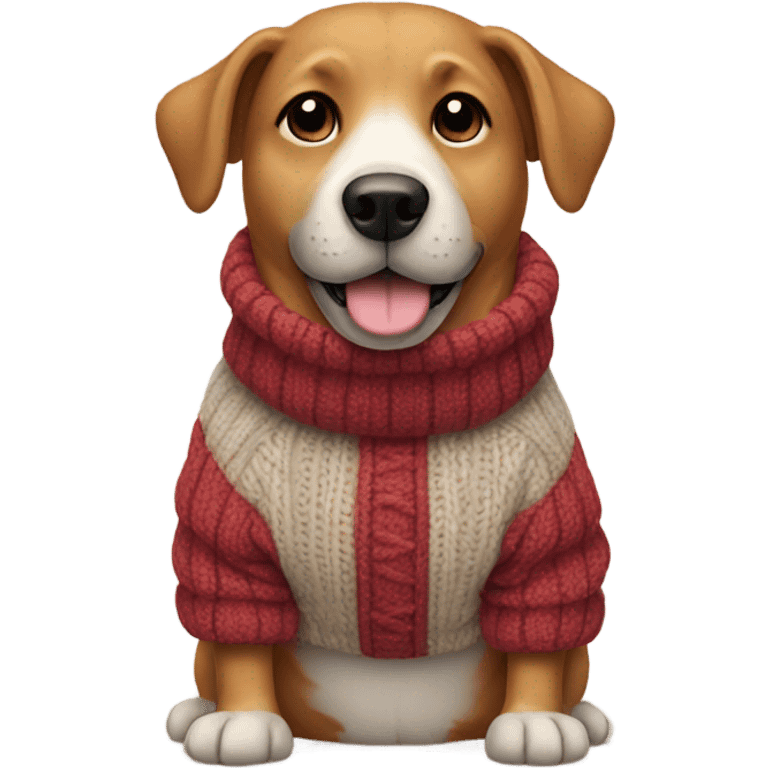 Dog wearing a winter sweater emoji