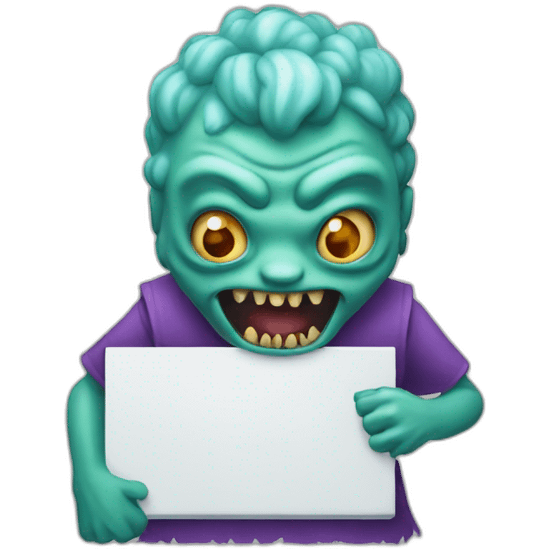 horror monster holding board emoji