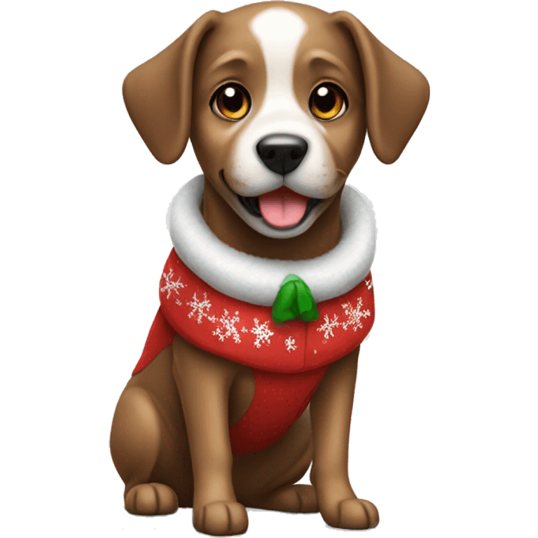 dog wearing christmas clothes  emoji