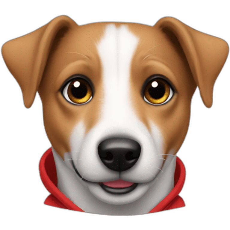 Jack Russell Dog in a red hoodie emoji