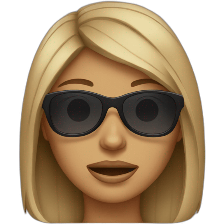 a woman crying while wearing sunglasses emoji