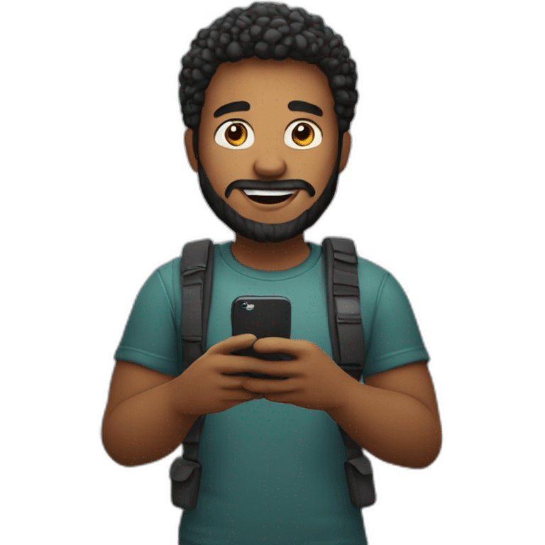 content creator with phone in his hand emoji