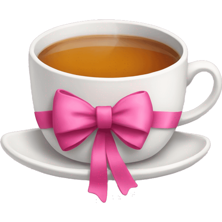 cup of tea with a pink bow emoji