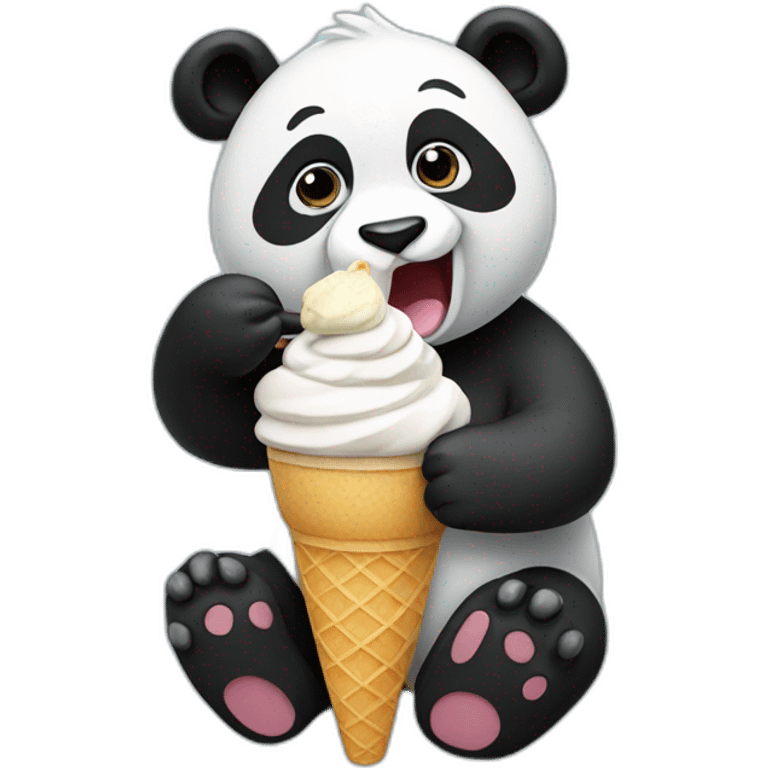 Panda eating ice cream emoji