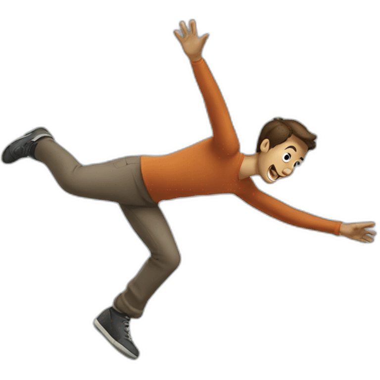 man jumping over a curve facing right side emoji