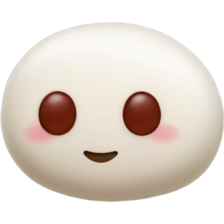 White mochi with red bean paste filling emoji