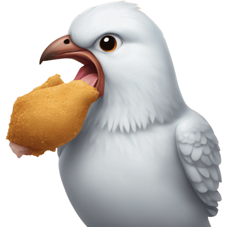 Bird eating chicken emoji