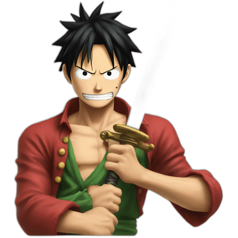 Luffy avec les sabre de zoro emoji