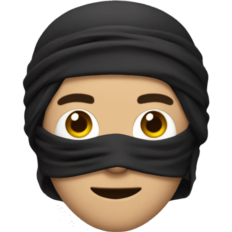 Un hombre con mascara de ninja blanco emoji