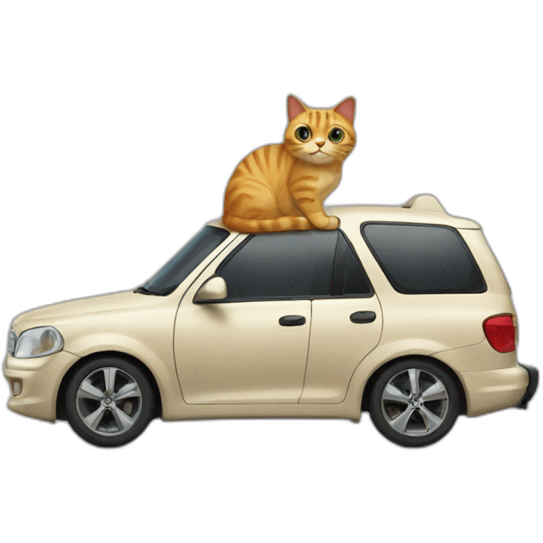 Cat sur voiture emoji