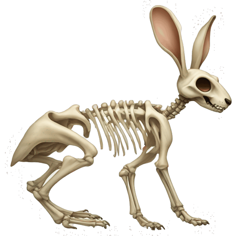 A full-length rabbit skeleton with crosses over its eyes emoji