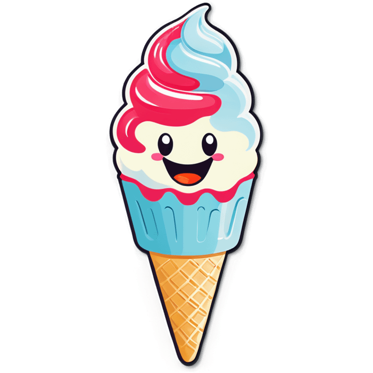 Smiling ice cream emoji