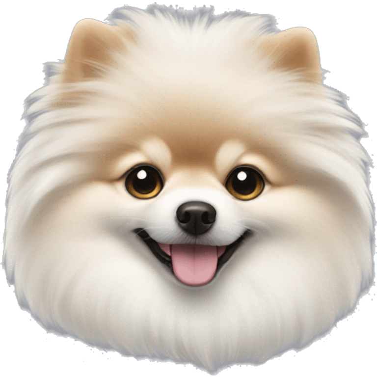 A white Pomeranian emoji