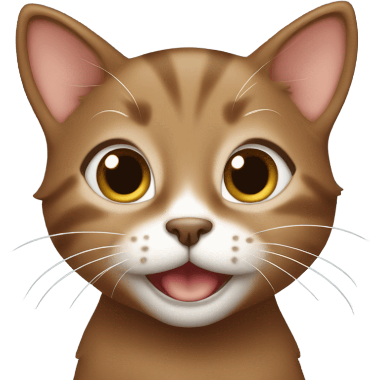 brownt happy realistic kitten emoji