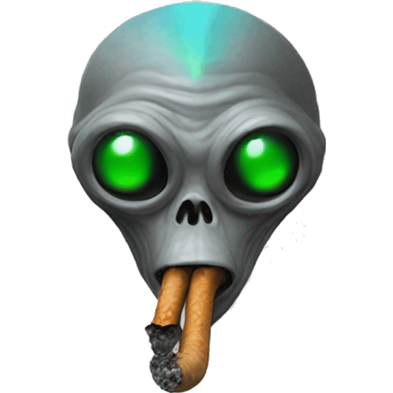 Smoking alien emoji