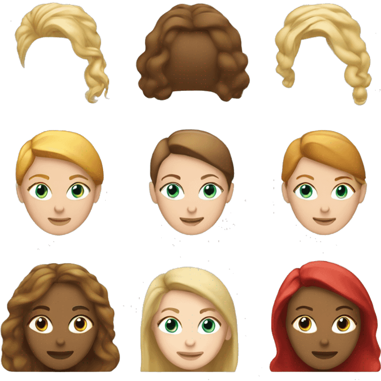 three woman, obe blond, obe brunett one redhead emoji