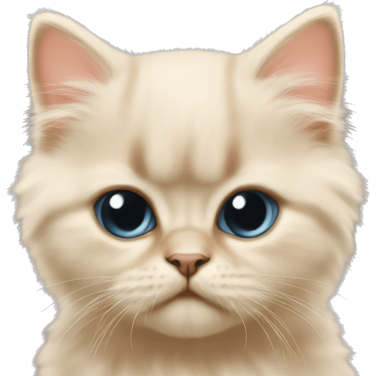 Cute beige Persian kitten kisses emoji