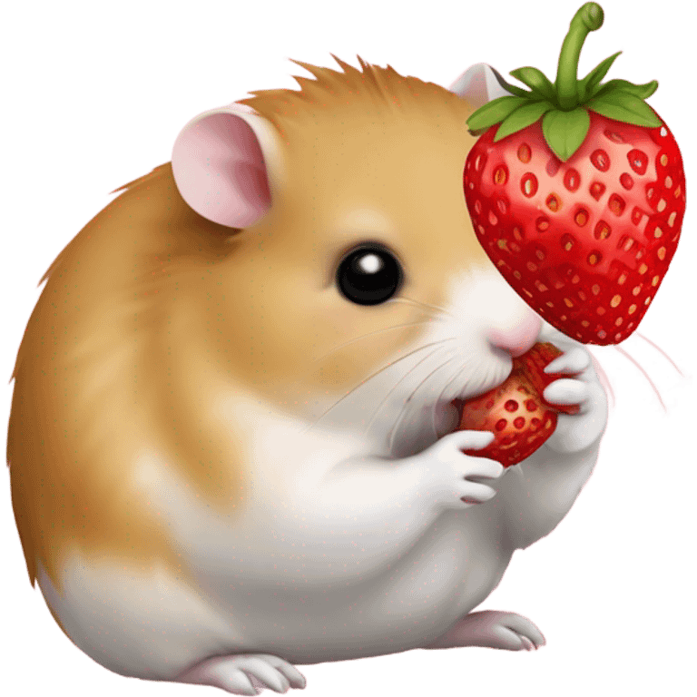 Hamster eating strawberry  emoji