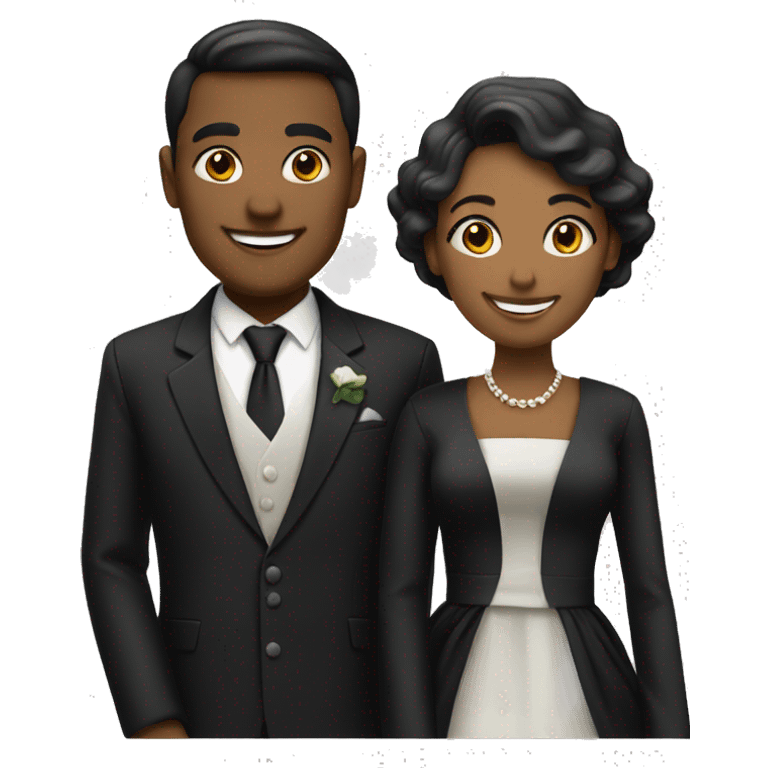 smiling couple in formal wear emoji