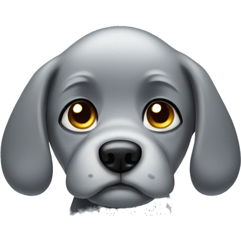 Sad grey crying puppy emoji