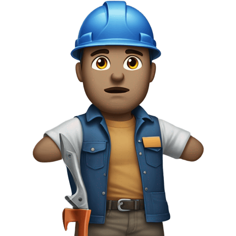 blue collar workers photorealistic serious emoji