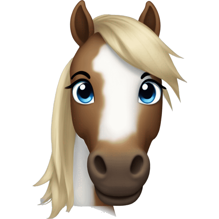 Pony Brown and White with Blue eyes emoji