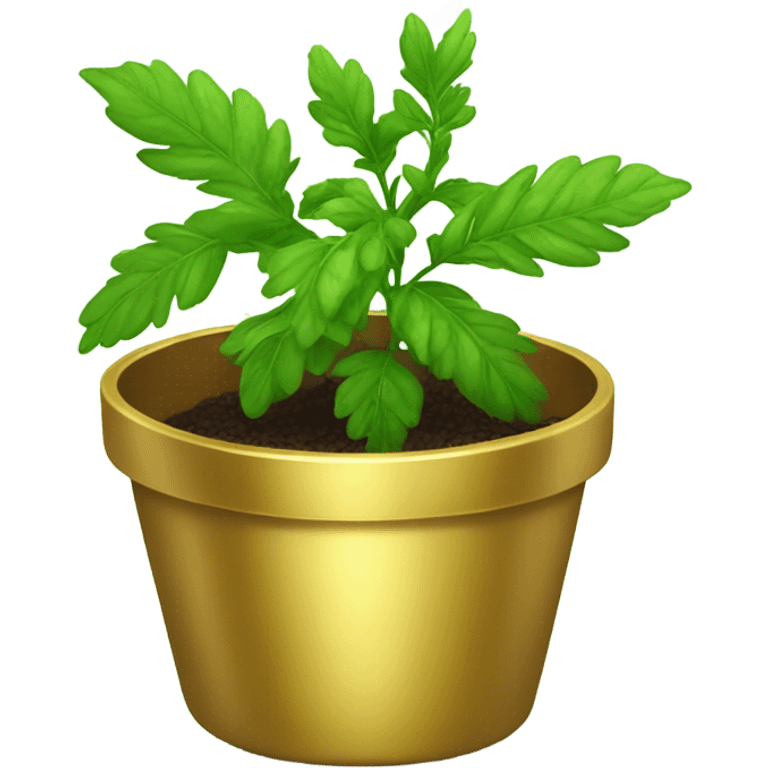 Herb in gold pot emoji