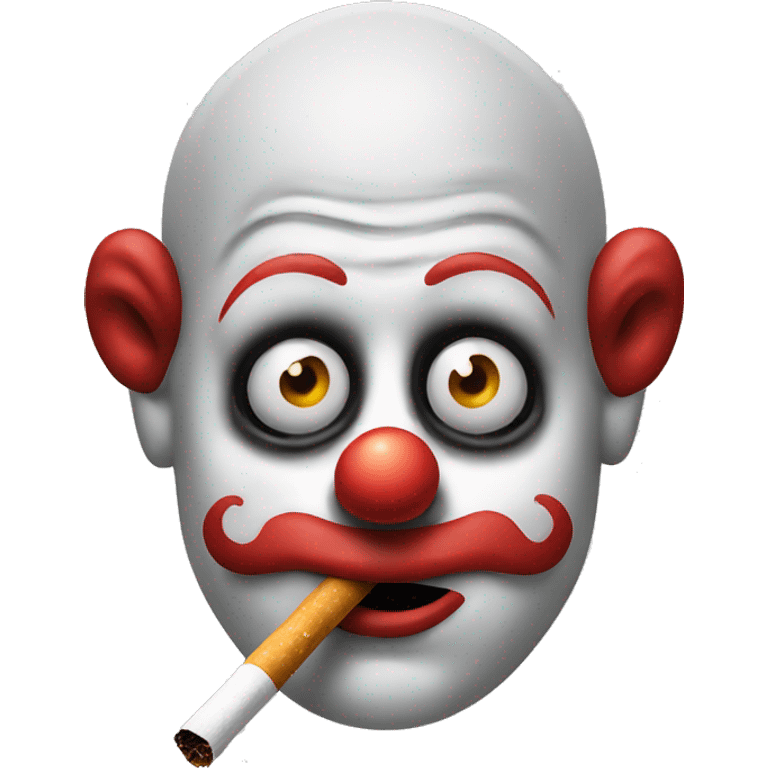 Clown smoking with low eyes  emoji