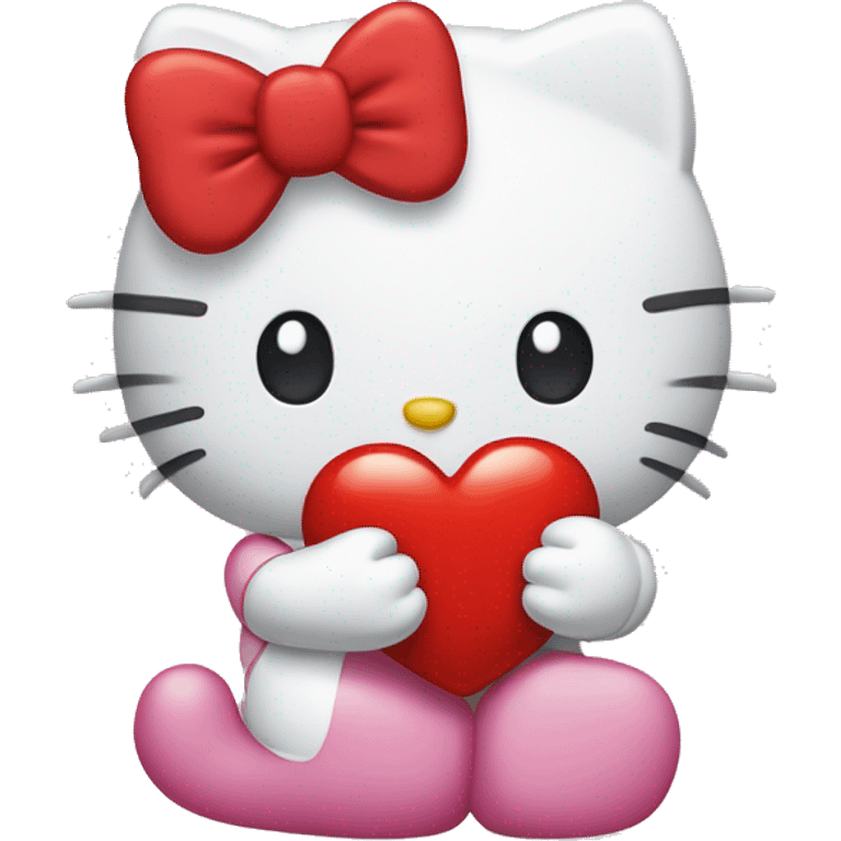 hello kitty holding a heart  emoji