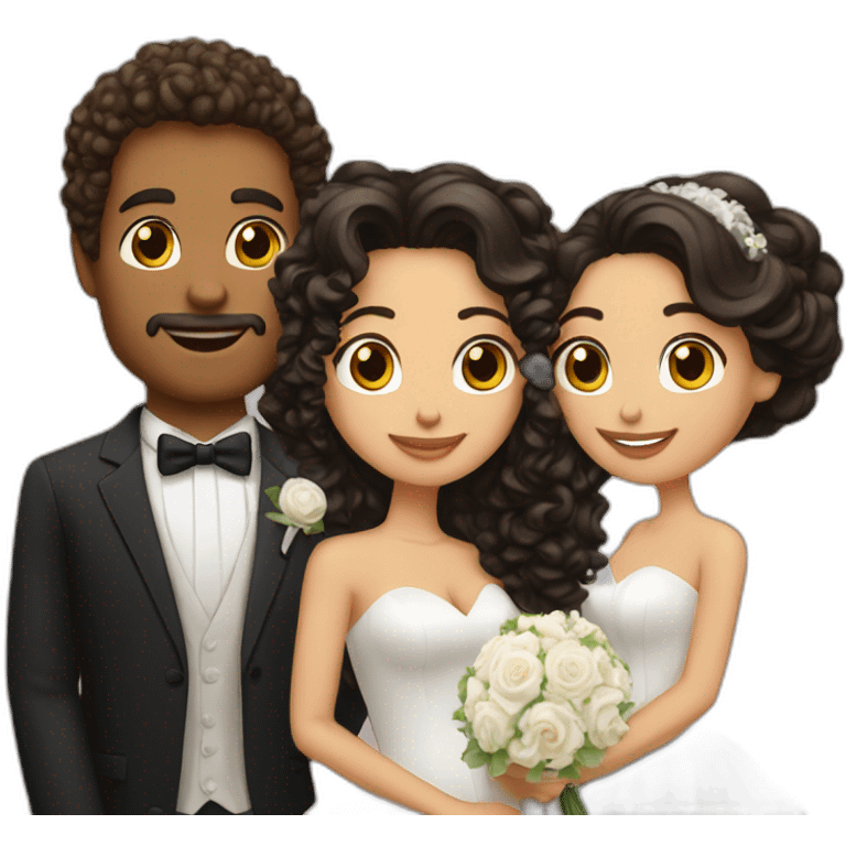 wedding couple with a white man with curly hair anda latina girl emoji