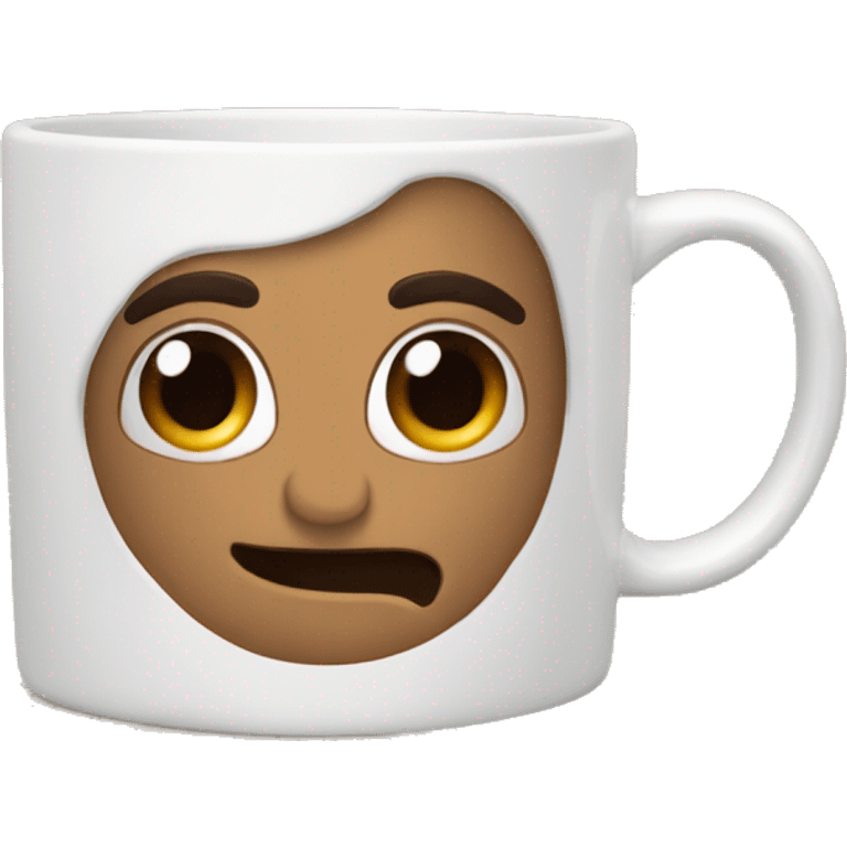 Taza de café con manos emoji