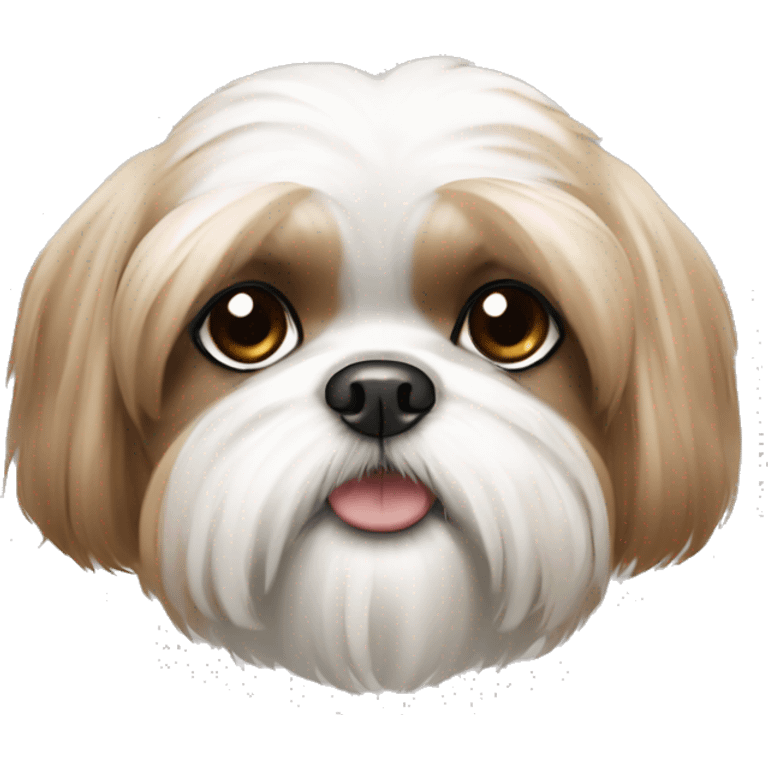 White and light brown shih tzu dog emoji