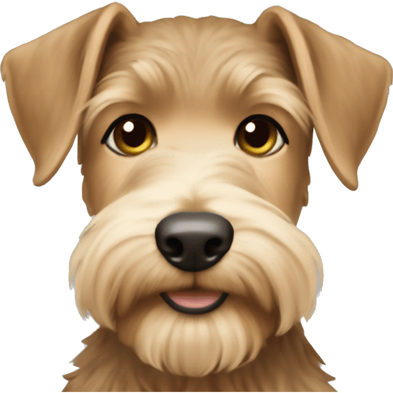 Light brown hair girl with  light beige-white welsh terrier emoji