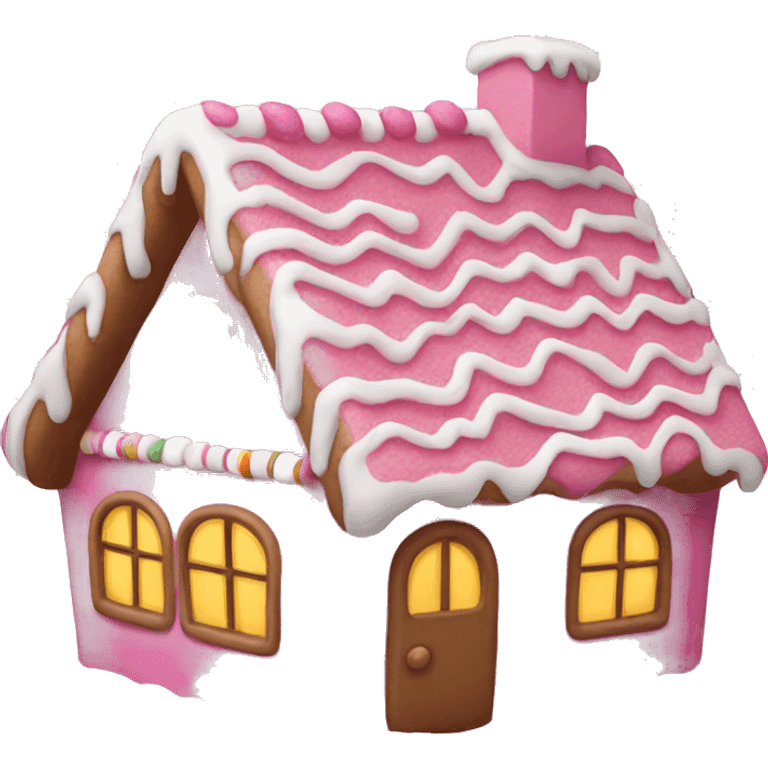 Pink gingerbread house  emoji