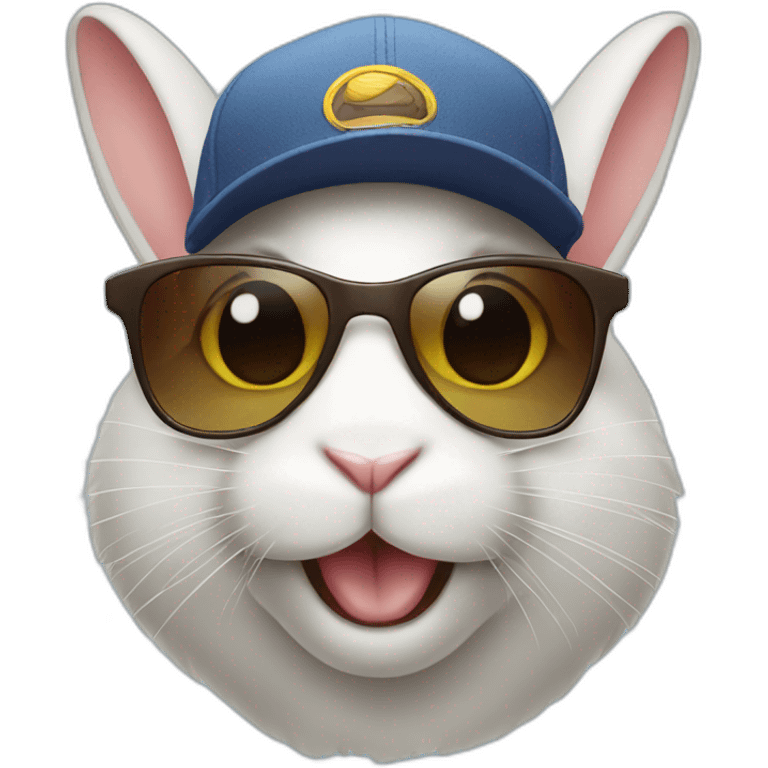 Rabbit with cap and sunglasses emoji