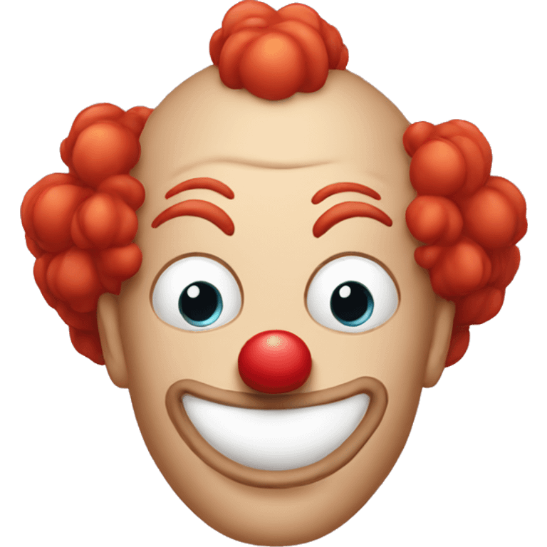 a clown with red hair covering his eyes emoji