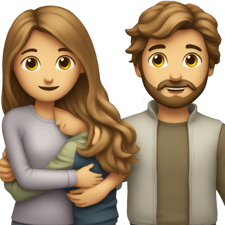 Beard boy hugging a girl emoji