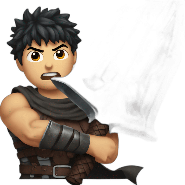 angry berserk guts carrying a huge sword on his shoulder emoji