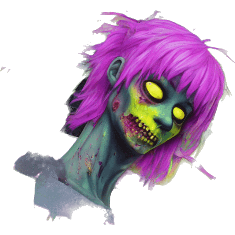 .Zombie_ punk Vaporwave black holographic oilslick zombie unicorn yellow caution tape emoji