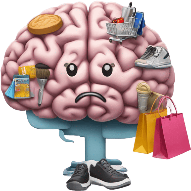 brain thinking shopping makeup handbags clothes footwear food   emoji