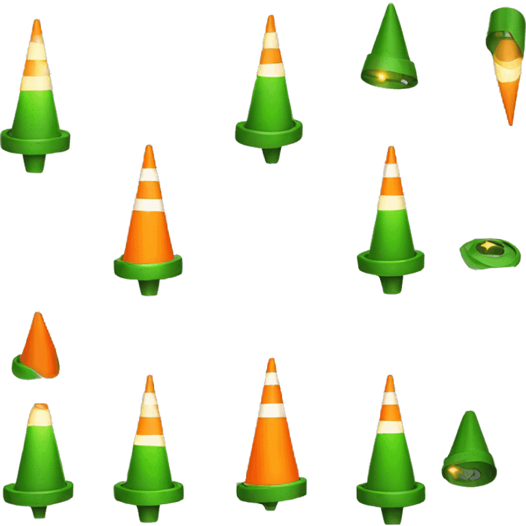 Christmas tree construction cone with lights emoji