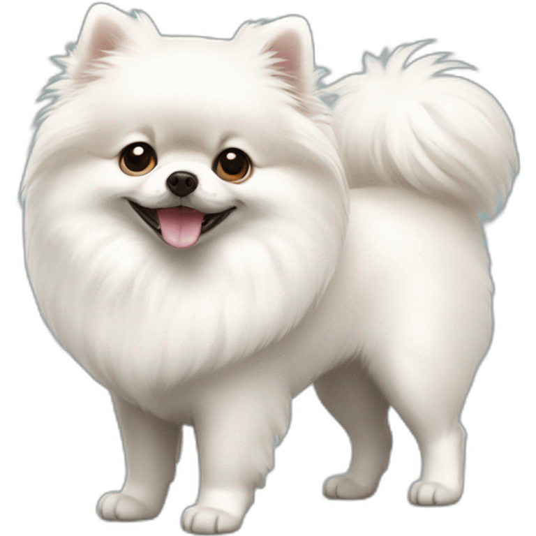 white pomeranian full body emoji