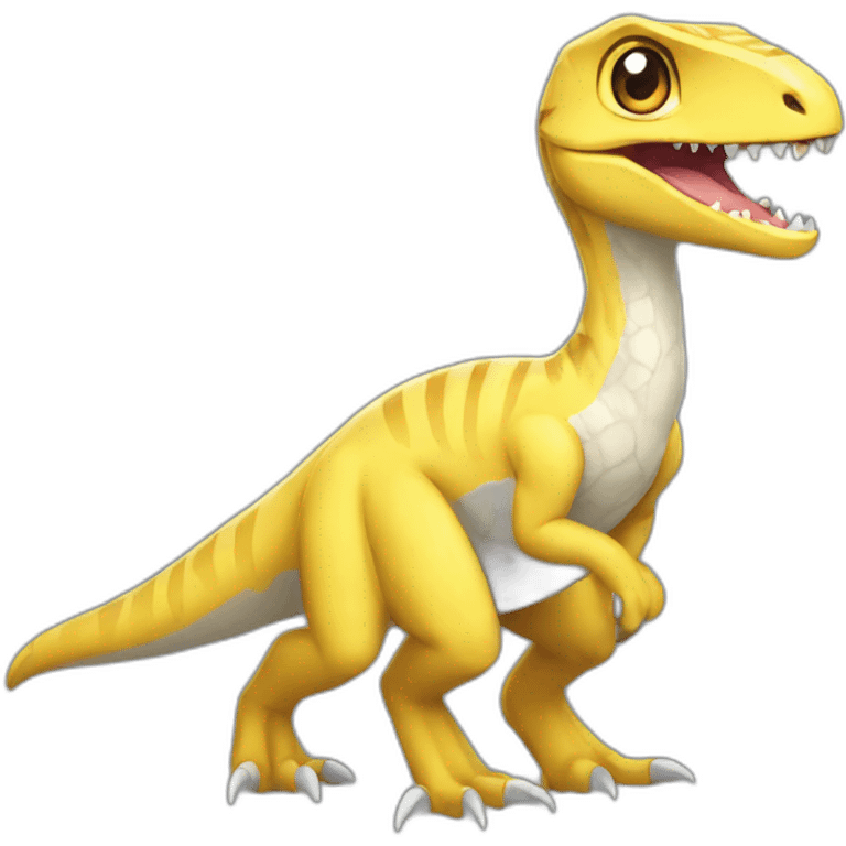 cute yellow velociraptor pokemon emoji