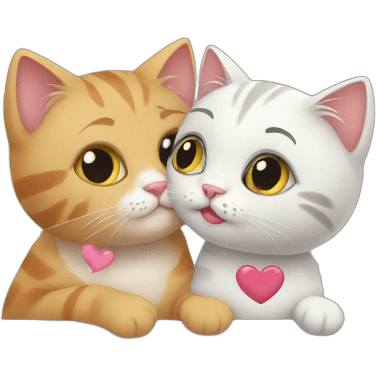 cute cat in love with other cute cat emoji